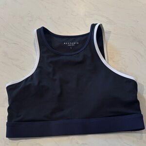 AllFenix Padded Women's Black and Navy Sports Bra
